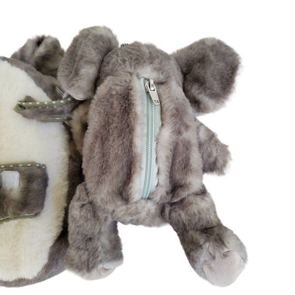Elephant Back Pack Plushies Gray Huggable Stuffed Animal Child Toddler Travel - Picture 4 of 9
